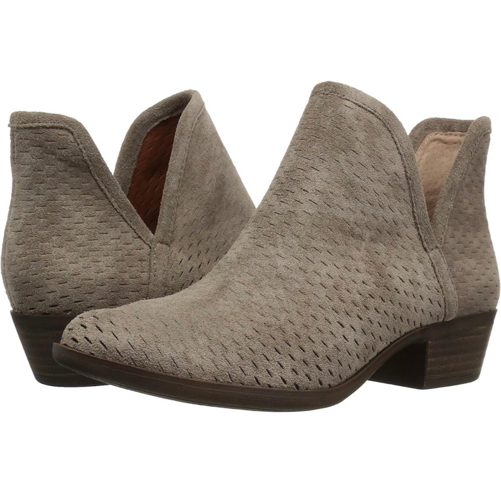 Lucky Brand Women's Baley Ankle Boot, Suede Leather, Neutral Nude size 7
